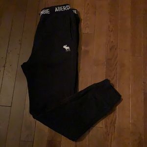 Abercrombie Kids black joggers.